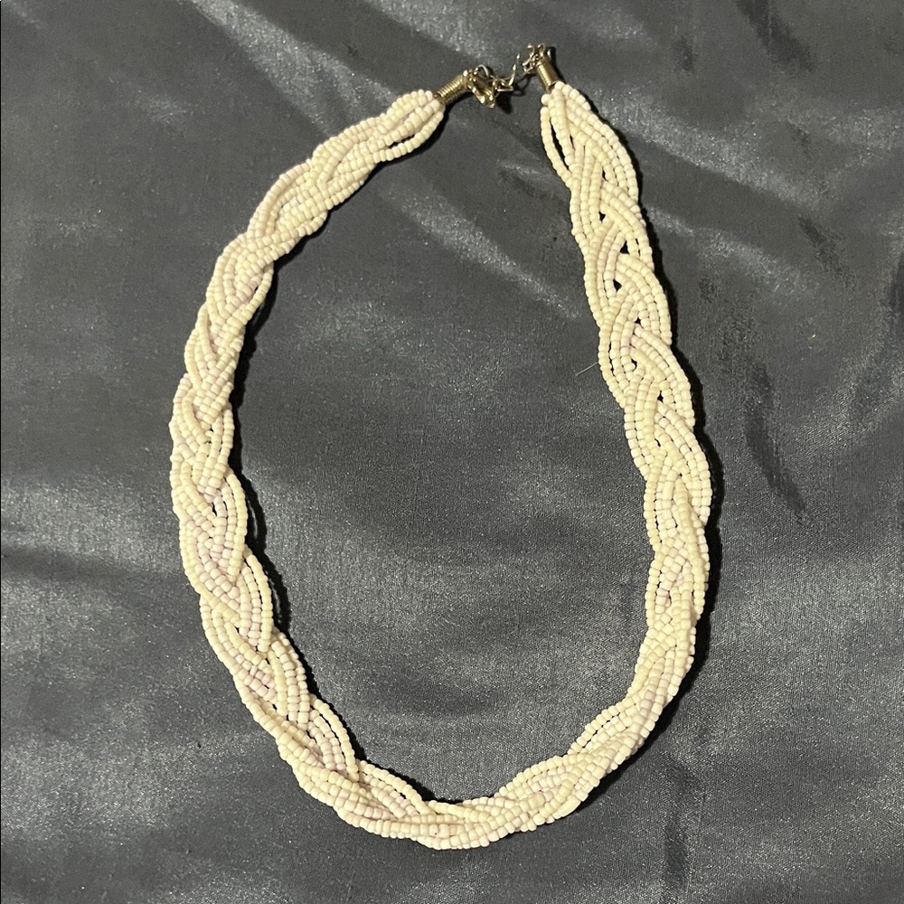 Elegant Braided Cream Necklace